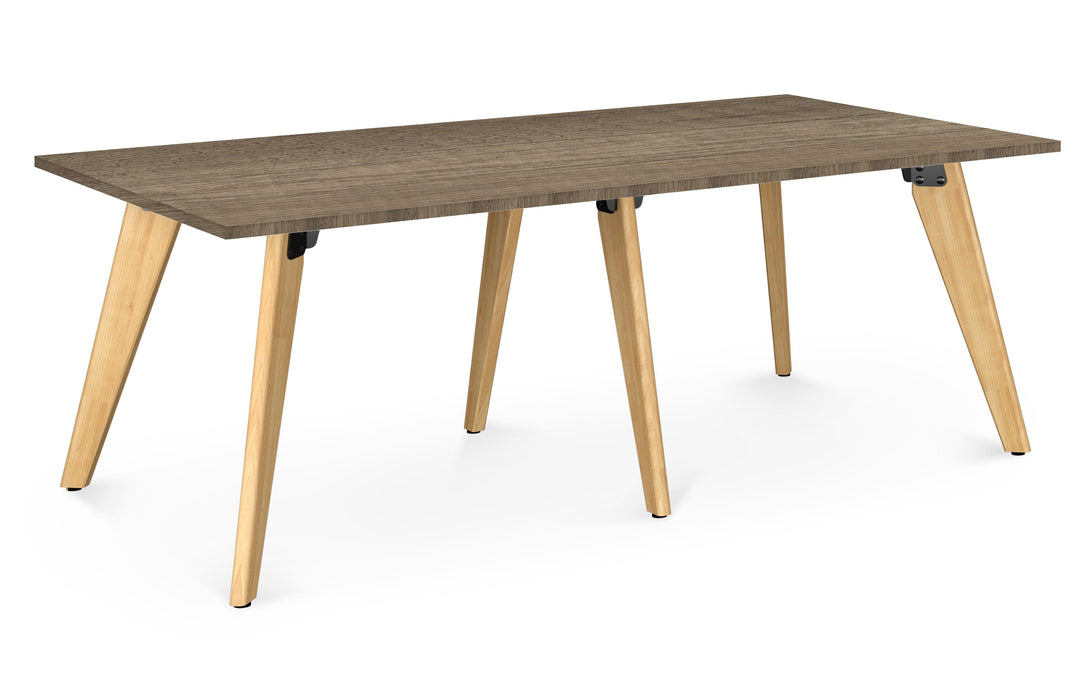 Hub Meeting Tables BENCH DESKS Workstories 2600mm x 1600mm Grey Nebraska Oak 