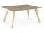 Hub Wooden Leg Bench Desks BENCH DESKS Workstories 2 Person 1200mm x 1600mm Stone Grey