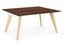 Hub Wooden Leg Bench Desks BENCH DESKS Workstories 2 Person 1200mm x 1600mm Walnut