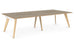 Hub Wooden Leg Bench Desks BENCH DESKS Workstories 4 Person 3200mm x 1600mm Stone Grey