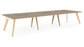 Hub Wooden Leg Bench Desks BENCH DESKS Workstories 6 Person 4800mm x 1600mm Stone Grey
