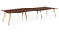 Hub Wooden Leg Bench Desks BENCH DESKS Workstories 6 Person 4800mm x 1600mm Walnut