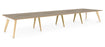 Hub Wooden Leg Bench Desks BENCH DESKS Workstories 8 Person 4800mm x 1600mm Stone Grey