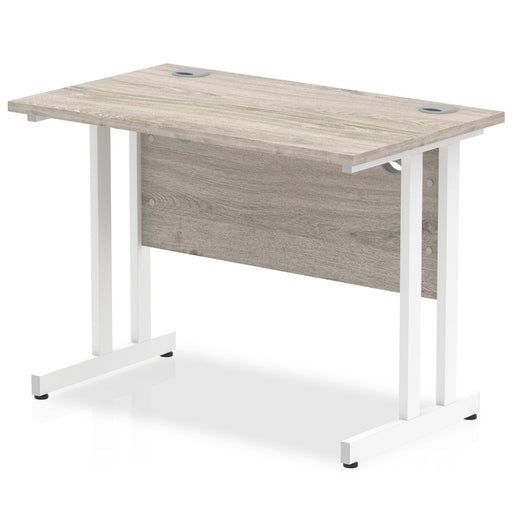 Impulse 1000mm Slimline Desk Cantilever Leg Desks Dynamic Office Solutions Grey Oak White 