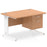 Impulse 1200mm Cable Managed Straight Desk With Fixed Pedestal Workstations Dynamic Office Solutions OAK 2 Drawer White
