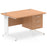Impulse 1200mm Cable Managed Straight Desk With Fixed Pedestal Workstations Dynamic Office Solutions OAK 3 Drawer White