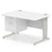Impulse 1200mm Cable Managed Straight Desk With Fixed Pedestal Workstations Dynamic Office Solutions WHITE 2 Drawer Silver