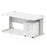 Impulse 1200mm Cable Managed Straight Desk With Mobile Pedestal Workstations Dynamic Office Solutions White 3 Drawer Silver