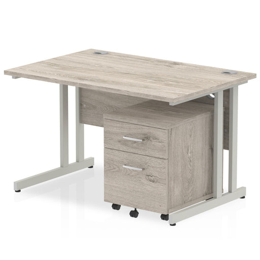 Impulse 1200mm Cantilever Straight Desk With Mobile Pedestal Workstations Dynamic Office Solutions 
