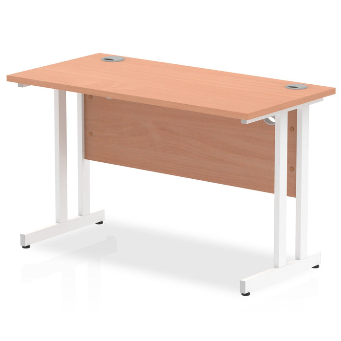 Impulse 1200mm Slimline Desk Cantilever Leg Desks Dynamic Office Solutions Beech White 