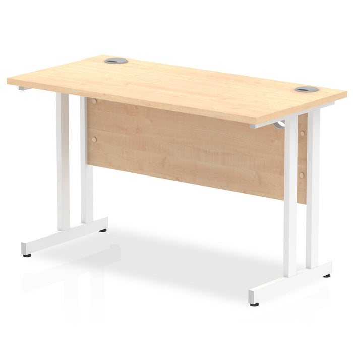 Impulse 1200mm Slimline Desk Cantilever Leg Desks Dynamic Office Solutions Maple White 