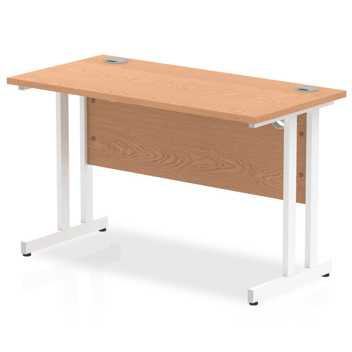 Impulse 1200mm Slimline Desk Cantilever Leg Desks Dynamic Office Solutions Oak White 