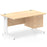 Impulse 1400mm Cable Managed Straight Desk With Fixed Pedestal Workstations Dynamic Office Solutions MAPLE 3 Drawer White