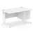 Impulse 1400mm Cable Managed Straight Desk With Fixed Pedestal Workstations Dynamic Office Solutions WHITE 3 Drawer White