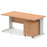 Impulse 1400mm Cable Managed Straight Desk With Mobile Pedestal Workstations Dynamic Office Solutions Oak 2 Drawer White