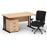 Impulse 1400mm Cantilever Straight Desk With Mobile Pedestal and Chiro Medium Back Black Operator Chair Impulse Bundles Dynamic Office Solutions Maple Black 3