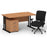 Impulse 1400mm Cantilever Straight Desk With Mobile Pedestal and Chiro Medium Back Black Operator Chair Impulse Bundles Dynamic Office Solutions Oak Black 3
