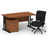 Impulse 1400mm Cantilever Straight Desk With Mobile Pedestal and Chiro Medium Back Black Operator Chair Impulse Bundles Dynamic Office Solutions Walnut Black 2