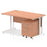 Impulse 1400mm Cantilever Straight Desk With Mobile Pedestal Workstations Dynamic Office Solutions Beech 2 Drawer White