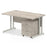 Impulse 1400mm Cantilever Straight Desk With Mobile Pedestal Workstations Dynamic Office Solutions Grey Oak 3 Drawer Silver