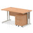 Impulse 1400mm Cantilever Straight Desk With Mobile Pedestal Workstations Dynamic Office Solutions Oak 2 Drawer Silver