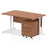 Impulse 1400mm Cantilever Straight Desk With Mobile Pedestal Workstations Dynamic Office Solutions Walnut 2 Drawer White