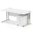 Impulse 1400mm Cantilever Straight Desk With Mobile Pedestal Workstations Dynamic Office Solutions White 3 Drawer Silver