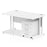 Impulse 1400mm Cantilever Straight Desk With Mobile Pedestal Workstations Dynamic Office Solutions White 3 Drawer White