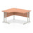 Impulse 1400mm Left Crescent Desk Cantilever Leg Desks Dynamic Office Solutions Beech Silver 