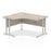 Impulse 1400mm Left Crescent Desk Cantilever Leg Desks Dynamic Office Solutions Grey Oak Silver 