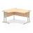 Impulse 1400mm Left Crescent Desk Cantilever Leg Desks Dynamic Office Solutions Maple Silver 