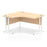Impulse 1400mm Left Crescent Desk Cantilever Leg Desks Dynamic Office Solutions Maple White 