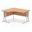Impulse 1400mm Left Crescent Desk Cantilever Leg Desks Dynamic Office Solutions Oak Silver 