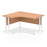 Impulse 1400mm Left Crescent Desk Cantilever Leg Desks Dynamic Office Solutions Oak White 