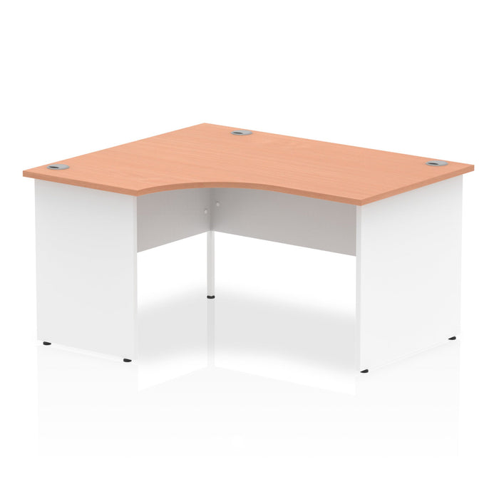 Impulse 1400mm Left Crescent Desk Panel End Leg Corner Desks Dynamic Office Solutions Beech White 
