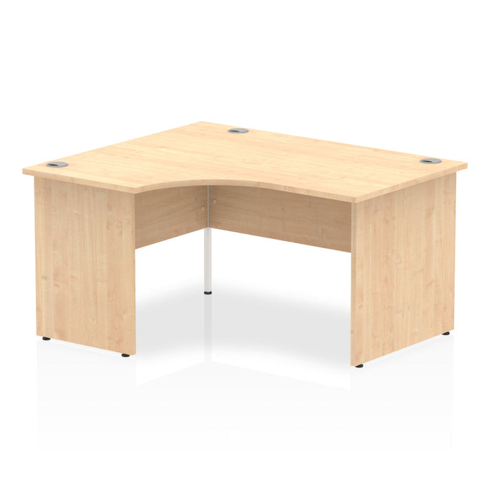 Impulse 1400mm Left Crescent Desk Panel End Leg Corner Desks Dynamic Office Solutions Maple Maple 