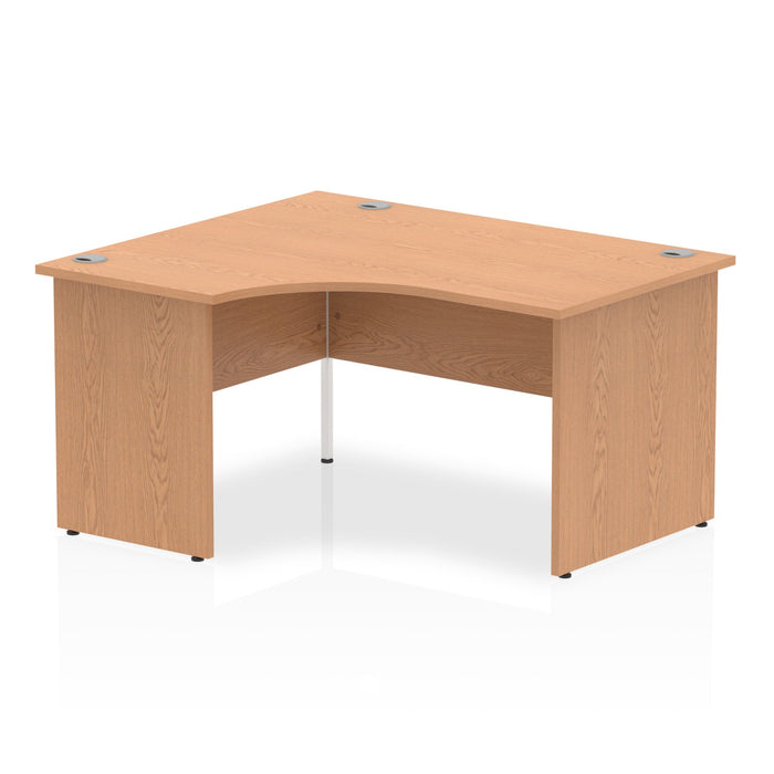 Impulse 1400mm Left Crescent Desk Panel End Leg Corner Desks Dynamic Office Solutions Oak Oak 