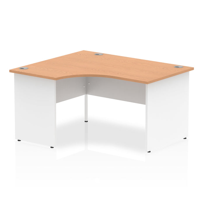 Impulse 1400mm Left Crescent Desk Panel End Leg Corner Desks Dynamic Office Solutions Oak White 