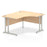 Impulse 1400mm Right Crescent Desk Cantilever Leg Corner Desks Dynamic Office Solutions Maple Silver 