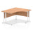 Impulse 1400mm Right Crescent Desk Cantilever Leg Corner Desks Dynamic Office Solutions Oak White 