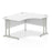 Impulse 1400mm Right Crescent Desk Cantilever Leg Corner Desks Dynamic Office Solutions White Silver 