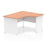 Impulse 1400mm Right Crescent Desk Panel End Leg Corner Desks Dynamic Office Solutions Beech White 