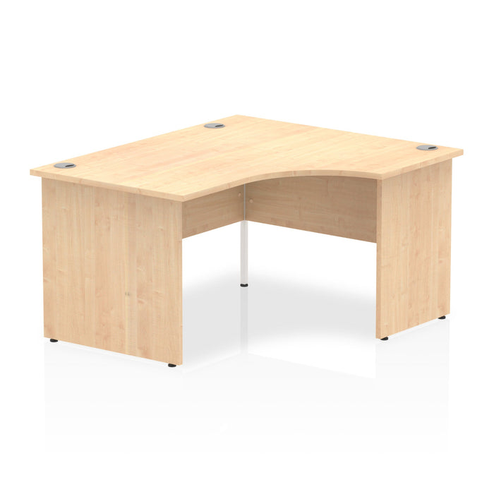 Impulse 1400mm Right Crescent Desk Panel End Leg Corner Desks Dynamic Office Solutions Maple Maple 