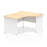 Impulse 1400mm Right Crescent Desk Panel End Leg Corner Desks Dynamic Office Solutions Maple White 