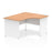 Impulse 1400mm Right Crescent Desk Panel End Leg Corner Desks Dynamic Office Solutions Oak White 