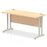 Impulse 1400mm Slimline Desk Cantilever Leg Desks Dynamic Office Solutions Maple Silver 