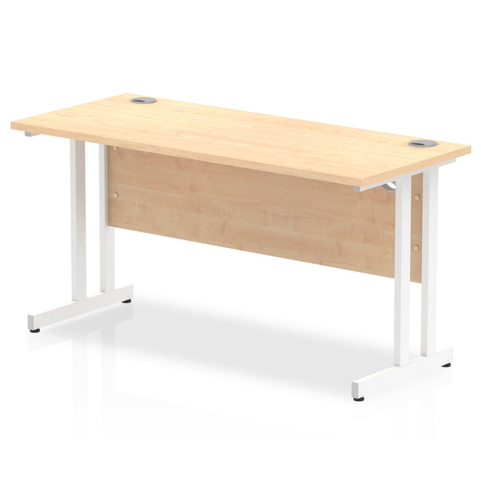 Impulse 1400mm Slimline Desk Cantilever Leg Desks Dynamic Office Solutions Maple White 
