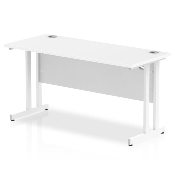 Impulse 1400mm Slimline Desk Cantilever Leg Desks Dynamic Office Solutions White White 