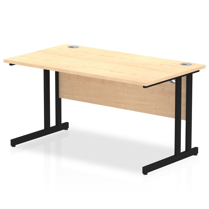 Impulse 1400mm Straight Desk Cantilever Leg Desks Dynamic Office Solutions Maple Black 