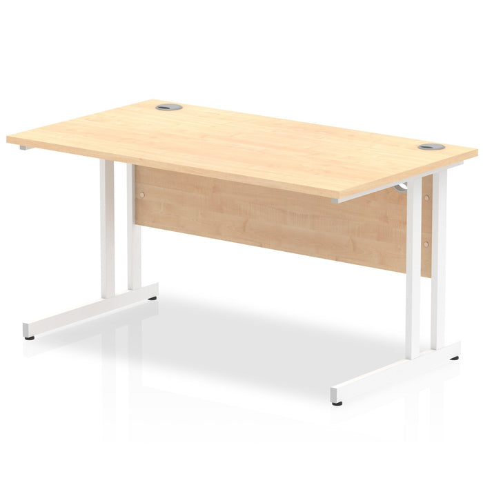 Impulse 1400mm Straight Desk Cantilever Leg Desks Dynamic Office Solutions Maple White 